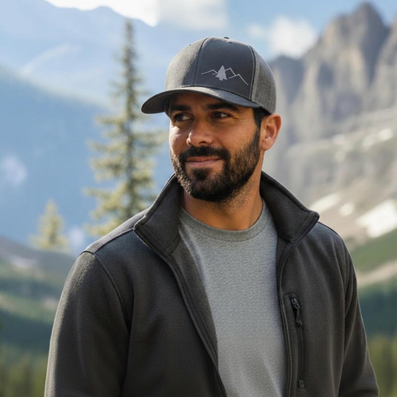 Lindo Trucker Hat [ Great Outdoors Design ] for Men and Women: Mid Profile Cap with Breathable Mesh Back and Adjustable Snap - Image 3